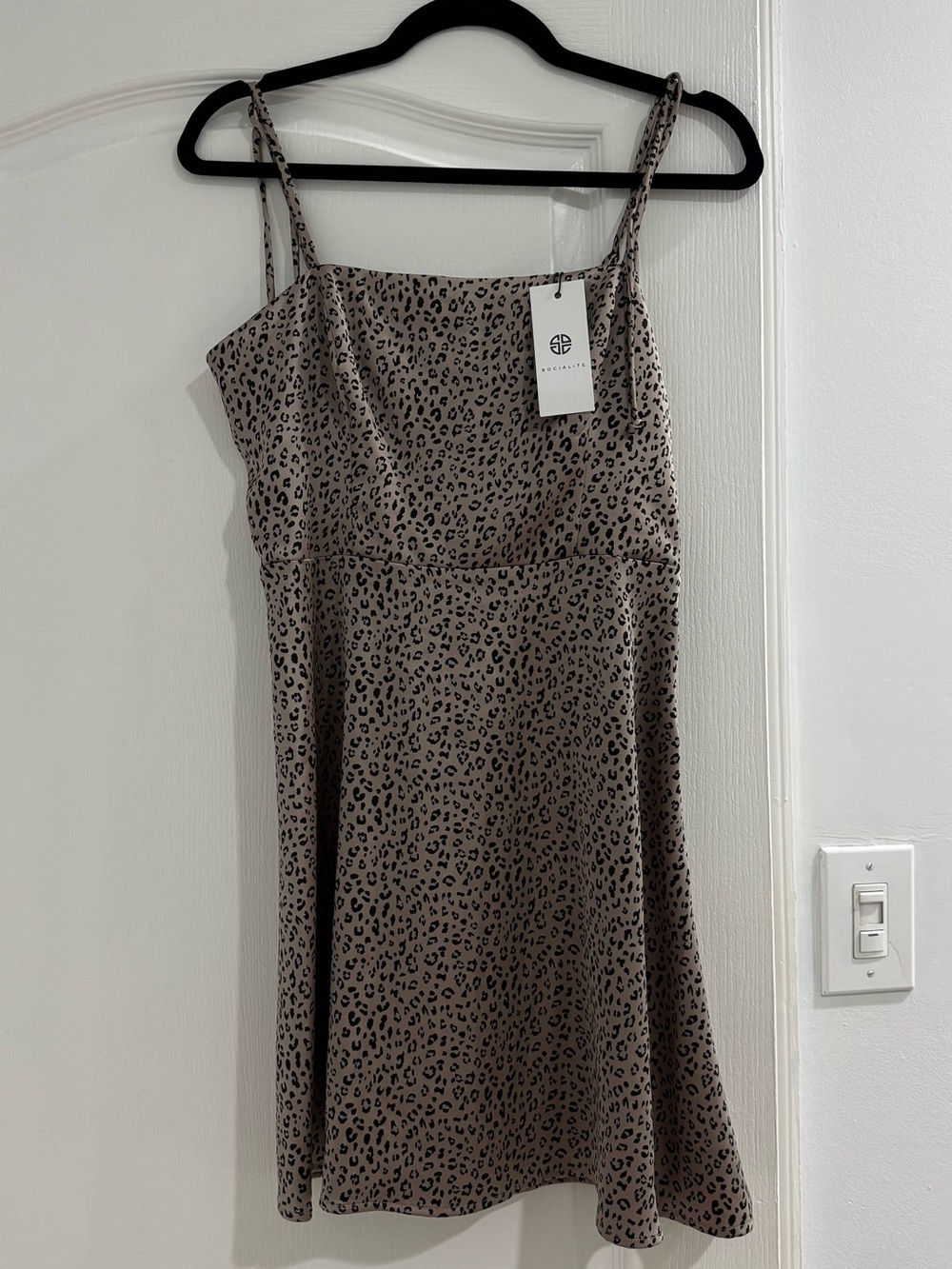 Animal Print Dress in Taupe by Socialite